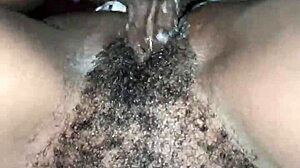 Wow, how hot is this petite ebony chick with a hairy pussy getting banged?