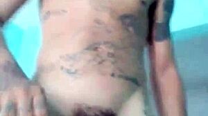 Skinny Guy Shows His Banana Toy In Living Room