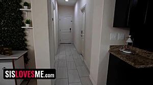 Stepbro Catches Stepsister Licking Teacher's Pussy in Hot Trailer