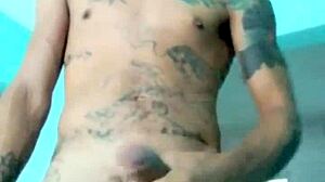 Skinny Guy Shows His Banana Toy In Living Room