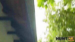 Ловецът печели горещо навъншно ебане с брюнетка