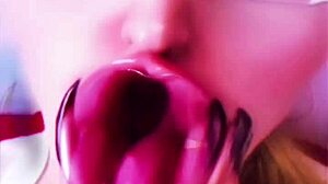 Huge pink lips transform crossdressing bimbo into fetish fuck doll