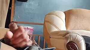 masturbating cock with panties