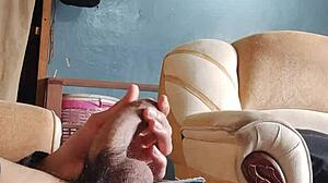 masturbating cock with panties