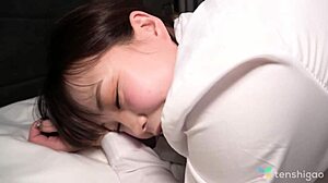 Japanese Mai Toda with shaved pussy tells ex, let's have a hard fuck tonight!