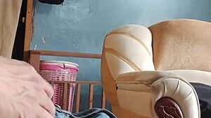 masturbating cock with panties