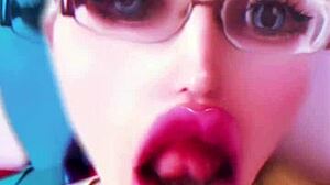 Huge pink lips transform crossdressing bimbo into fetish fuck doll