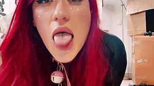 Hot beauty babe in cosplay seduces cat neighbor