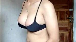 Asian Shemale with Big Tits Masturbates to Cumshot