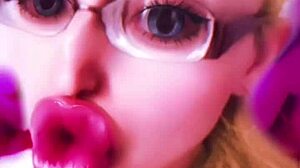 커다란 핑크 입술로 크로스드레싱 빔보를 페티시 섹스 인형으로 변신