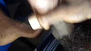 African teen shows her phat lips sucking cock and drinking cum