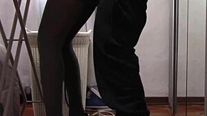 Milf in pantyhose irons, gets touched, and fucked hard