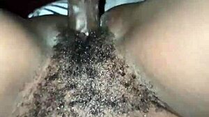 Wow, how hot is this petite ebony chick with a hairy pussy getting banged?