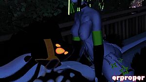 Cat and protogen engage in intense VRChat sex with alien elements