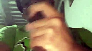 Amateur teen's peruvian cumshot in living room