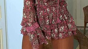 blonde girl nessa devil masturbates solo with monster toy