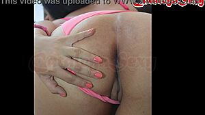 Intense photoshoot reveals pink pussy and natural tits