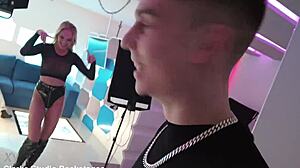 Backstage - Newbie Mila Ray's first 1on1 with monster cock