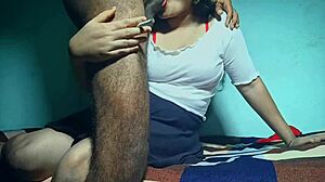 Cute Desi Girlfriend Takes Hard Blowjob and Rough Fucking