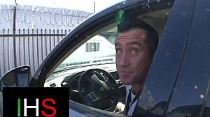 Gorgeous brunette enjoys outdoor adventure with companion