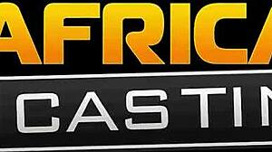 Busty ebony feels amazed swallowing casting agent's huge white cock