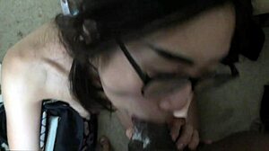 Eva yi face fucks monster cock early!