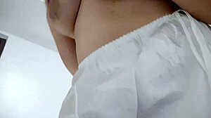 horny latina babe in lingerie orgasms endlessly with neighbors watching?