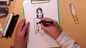 Drawn sexy Latina in latex gets bent over for wild ass action