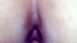 latina neighbor gapes wide after wild anal creampie