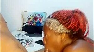 during the holiday this beautiful black slave teases with wet spitting and quickie blowjob. she guesses the fastest cum in mouth ever.