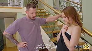 hunt4k shows ex-military cuckold surrendering her flexible teen 18+ pussy on sofa