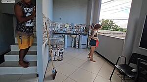 Beautiful Milf Catches Neighbor Stealing Panties, Gets Turned On, Allows Ass Fucking