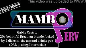 Gabily Castro, 20-ročná brazílska blondína, berie 2 kurce do riti s DAP akciou