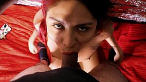 Intense Sloppy Blowjob in Bent Over Doggystyle Position