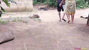 i feel so wild fucking my boyfriend's thick hairy ass in the bush with my big black tits bouncing