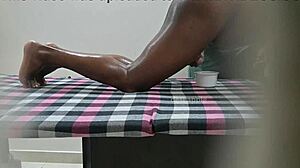 squeezing cum milk outside in massage spa