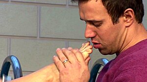 Blonde milf teases slutty feet, gets fucked hard