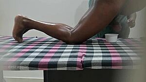 squeezing cum milk outside in massage spa