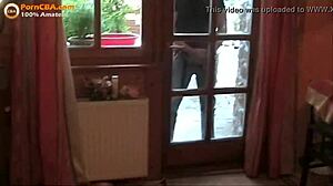 old and young amateurs banging in group at home