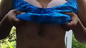 Petite latina explores natural beauty in the mountains with subtle allure