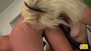 a skinny blonde caught her friend using a dildo in the classroom during lunch break