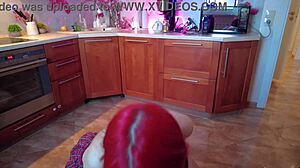 Redhead teen sucking fat old dude's cock in homemade pov deepthroat