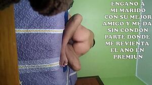 latina wife turns cuckold in wild friend affair.