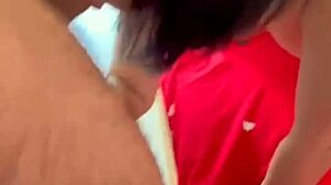 she sucks his huge cock and balls, loving the cum 😋