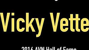 Blonde cougar VICKY VETTE loves receiving WARM CUM on her BIG BOOBS in doggystyle lingerie action