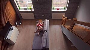 I got caught masturbating by my roommate in the dorm, but I kept going as he watched the blonde flashing.