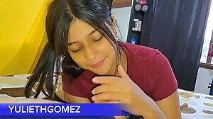 Does huge tit Angela Spades enjoy that big uncut cock in her curvy body?