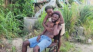 moaning wet pussy quickie with juicy neighbor outside