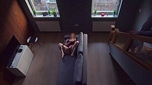 I got caught masturbating by my roommate in the dorm, but I kept going as he watched the blonde flashing.