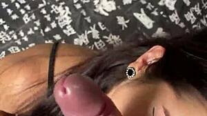 intriguing cute submissive girlfriend offers deep sloppy blowjob to piercing big dick in amateur lick session